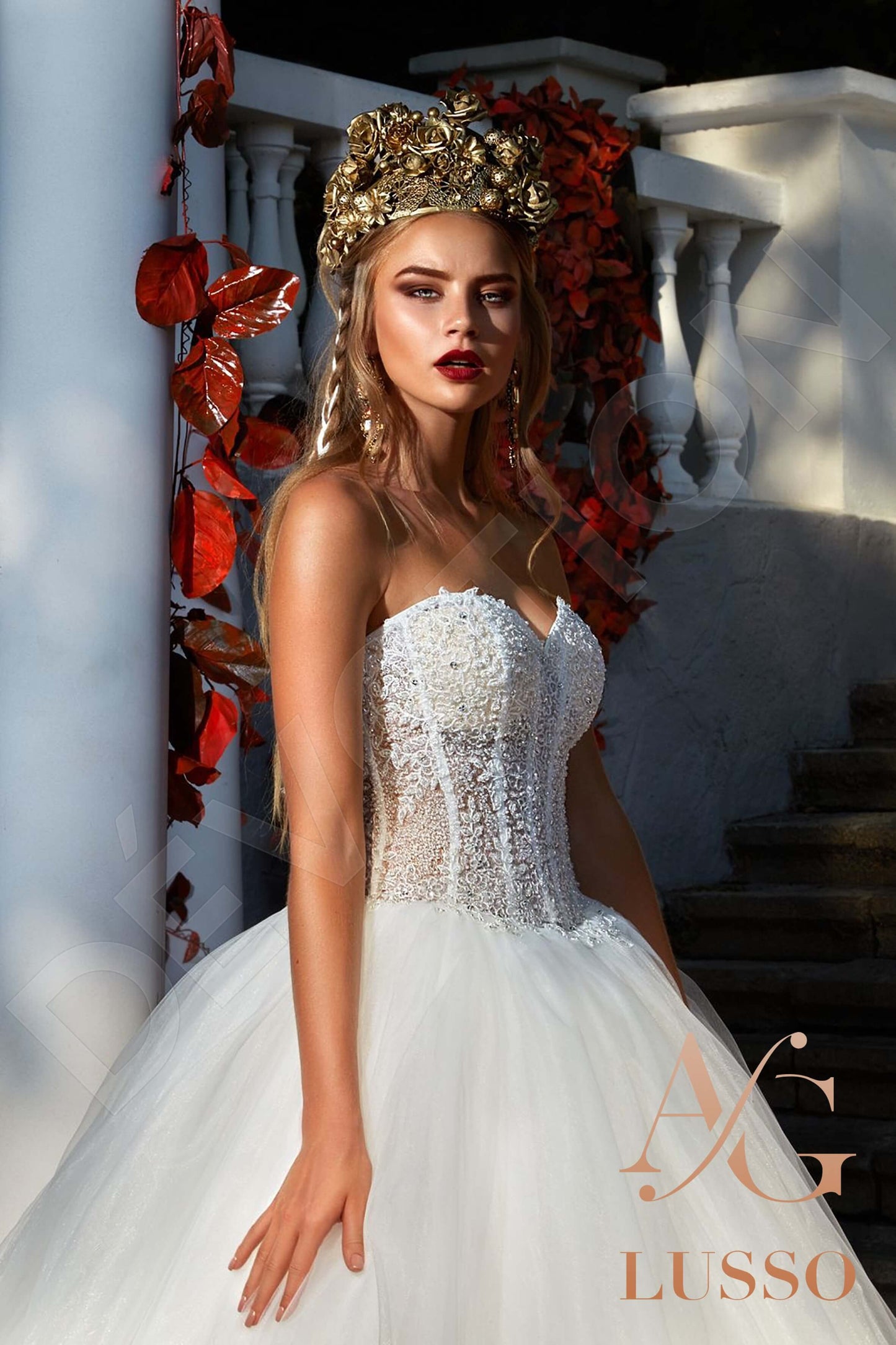 Maudina Open back Princess/Ball Gown Strapless Wedding Dress 2