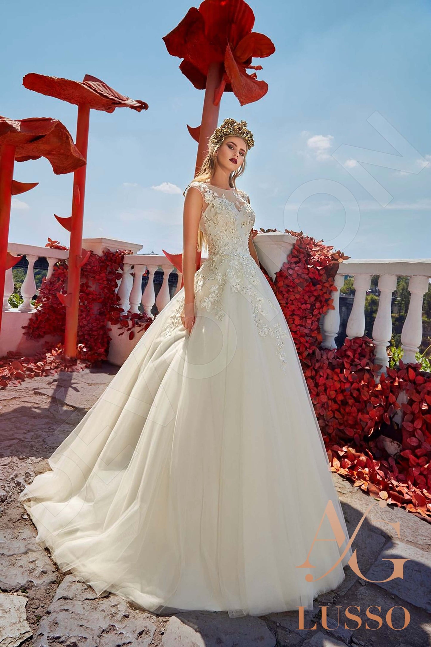 Keyra Full back Princess/Ball Gown Sleeveless Wedding Dress 7
