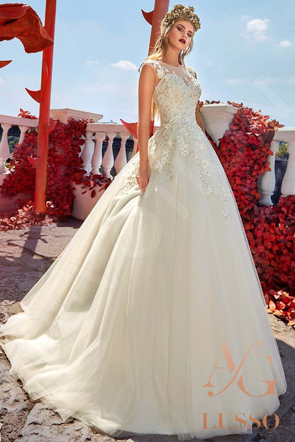 Keyra Full back Princess/Ball Gown Sleeveless Wedding Dress Front
