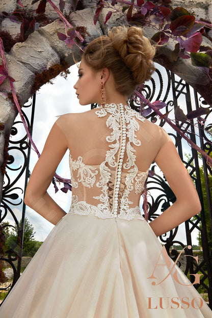 Rania Illusion back Princess/Ball Gown Short/ Cap sleeve Wedding Dress 3