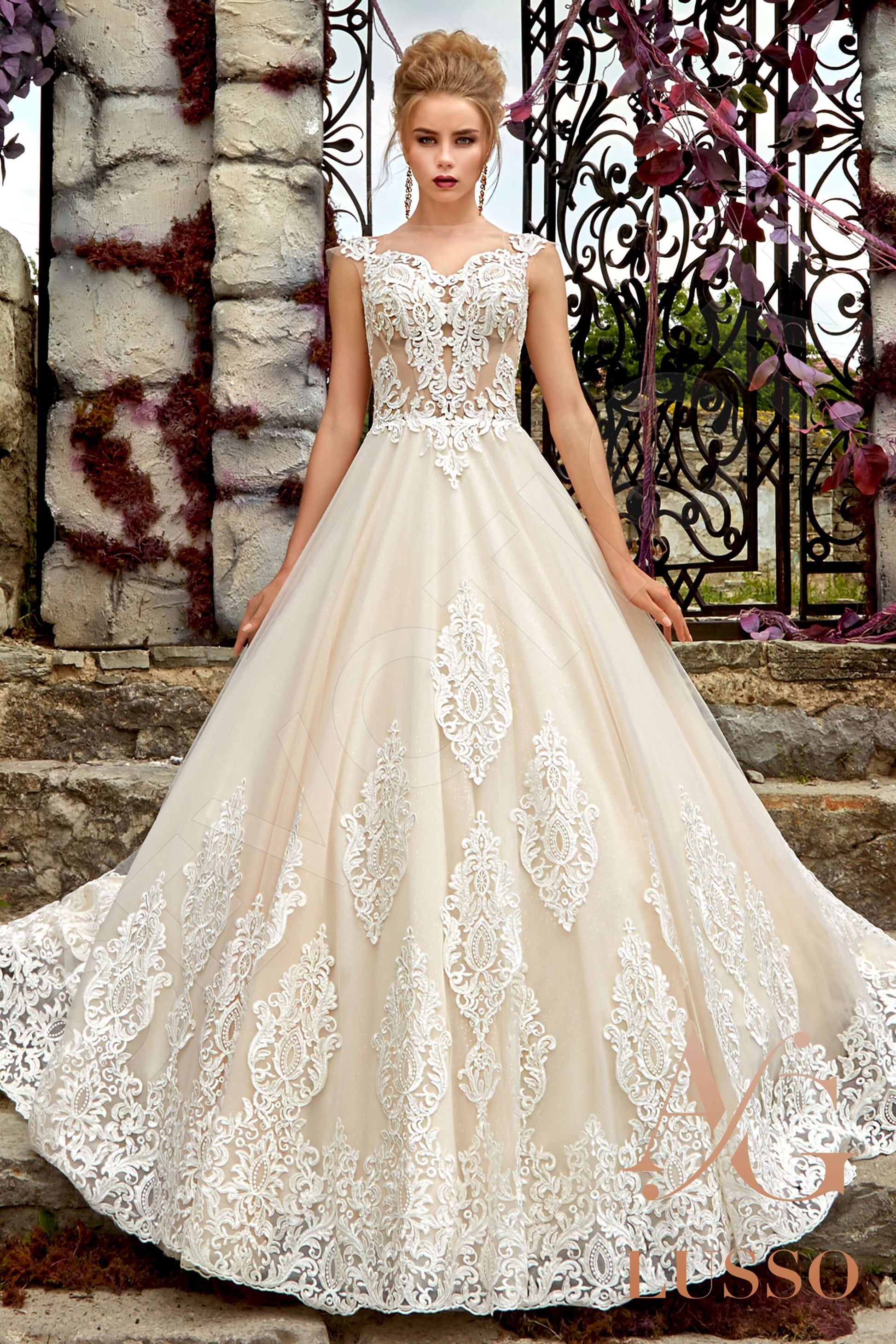 Rania Princess/Ball Gown Illusion Caramel Wedding dress