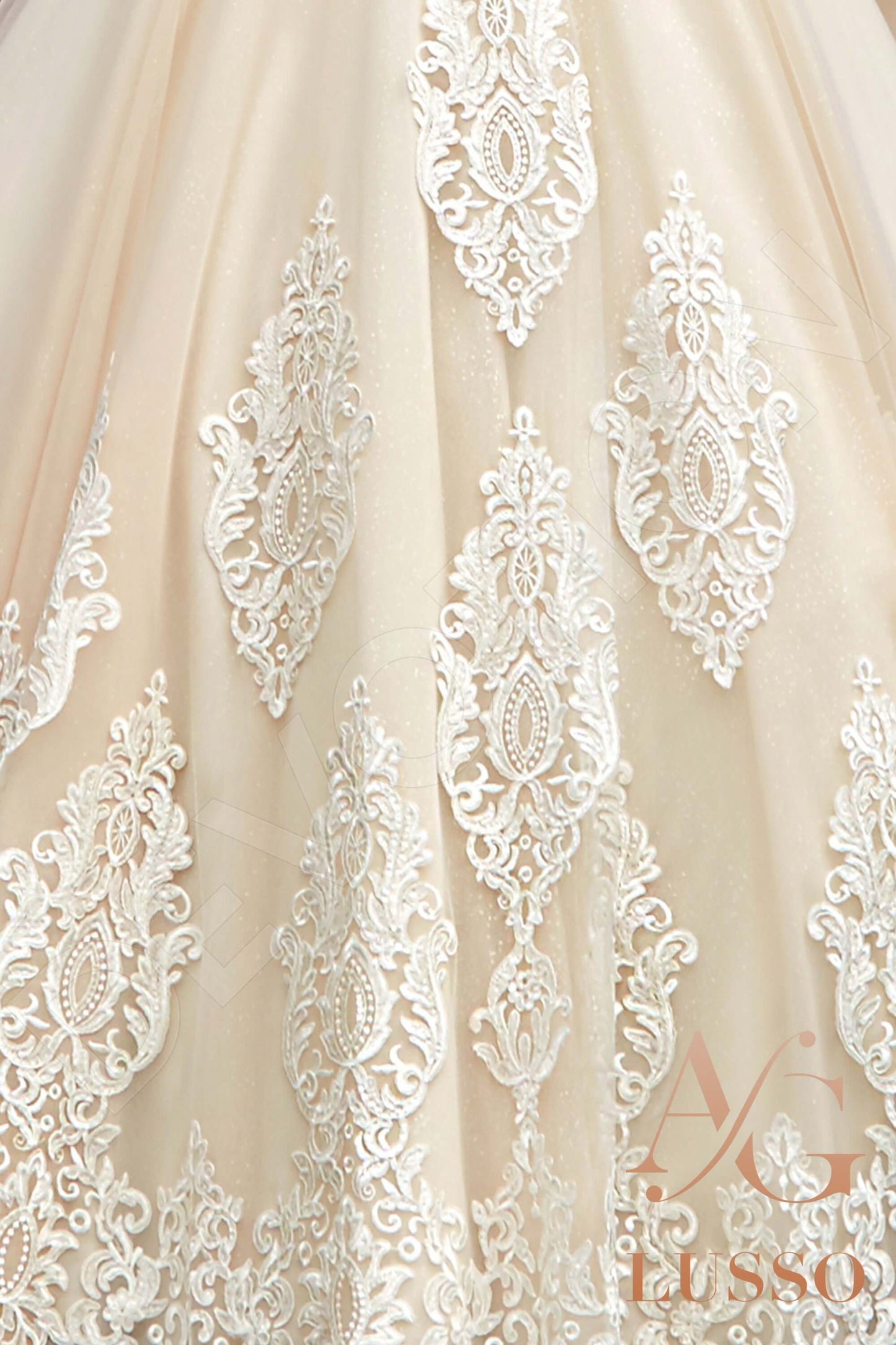 Rania Illusion back Princess/Ball Gown Short/ Cap sleeve Wedding Dress 6