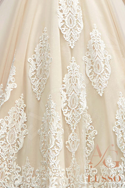 Rania Illusion back Princess/Ball Gown Short/ Cap sleeve Wedding Dress 6