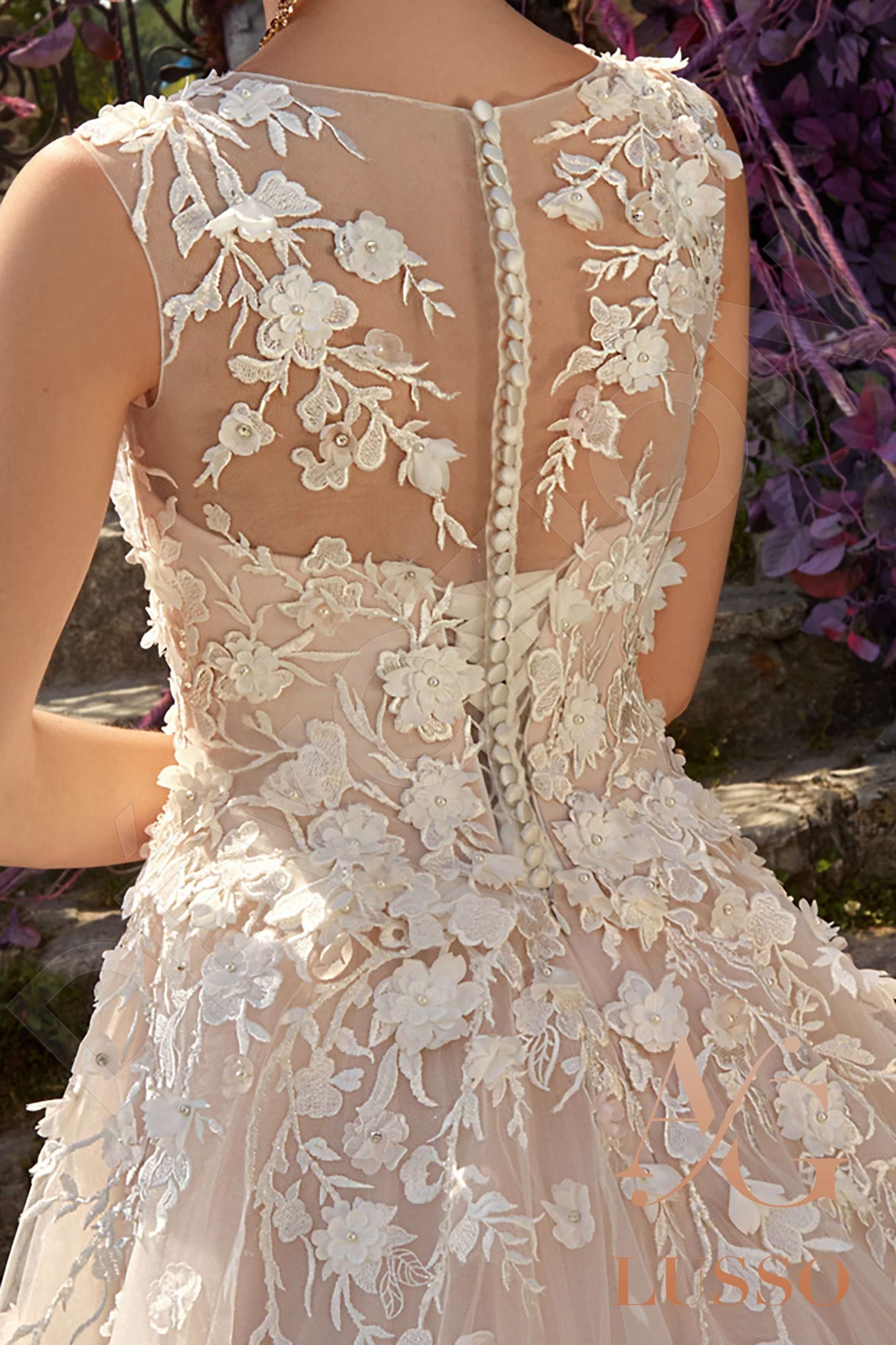 Olly Full back A-line Sleeveless Wedding Dress 7