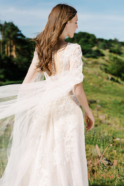 Bisa Full back A-line Long sleeve Wedding Dress 9