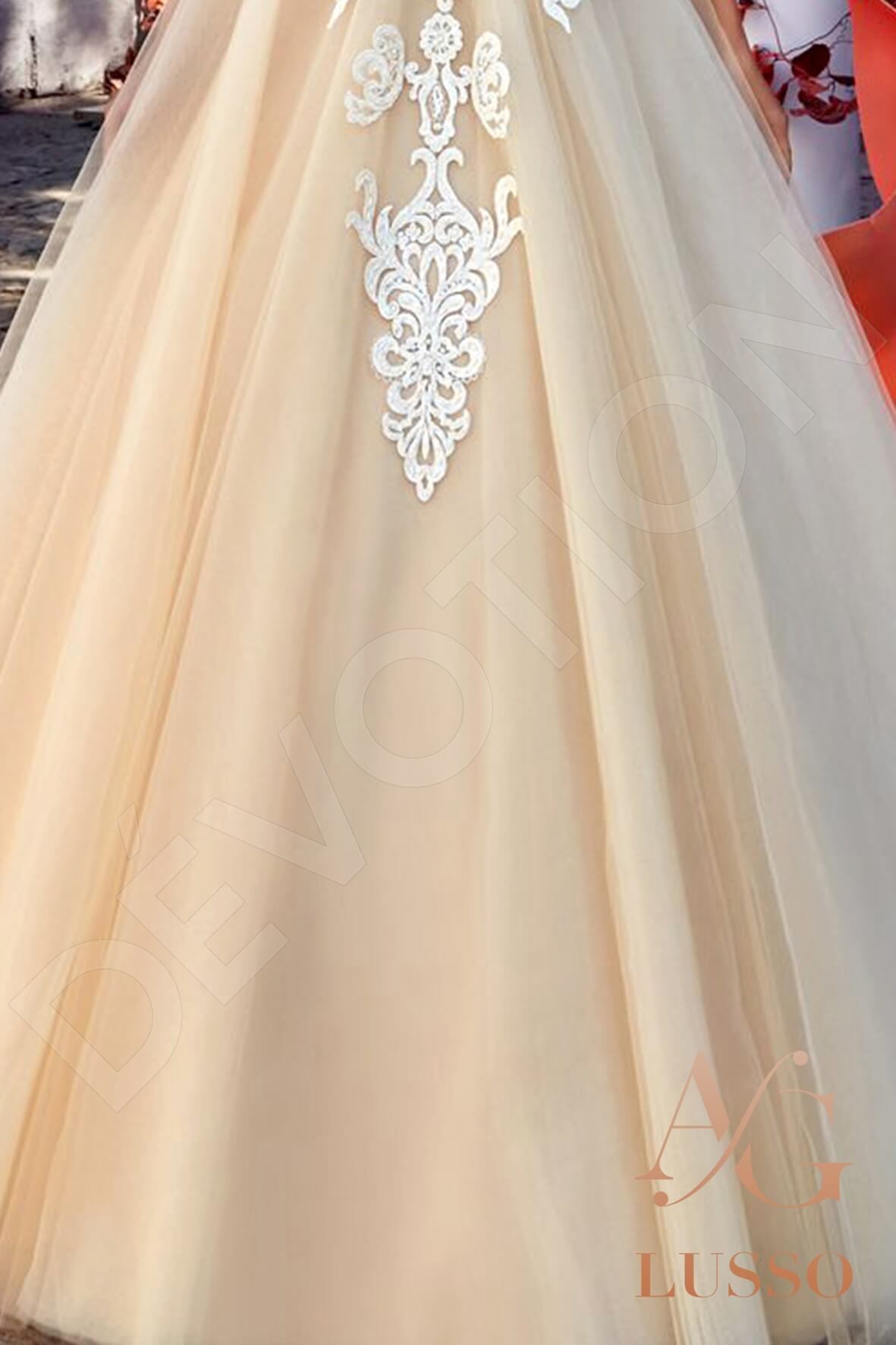 Salma Illusion back Princess/Ball Gown Sleeveless Wedding Dress 6