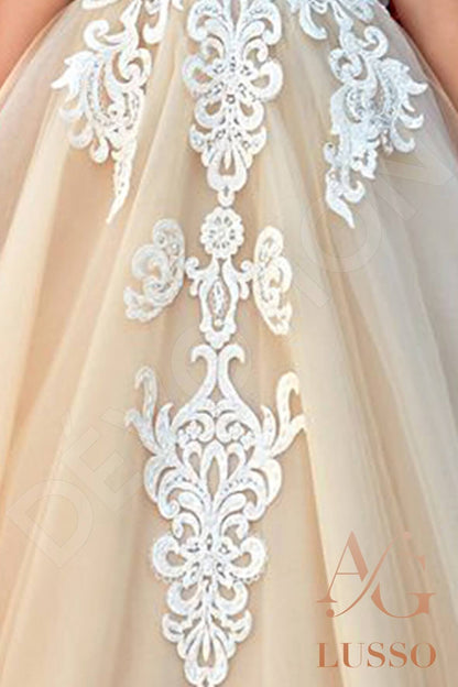 Salma Illusion back Princess/Ball Gown Sleeveless Wedding Dress 7