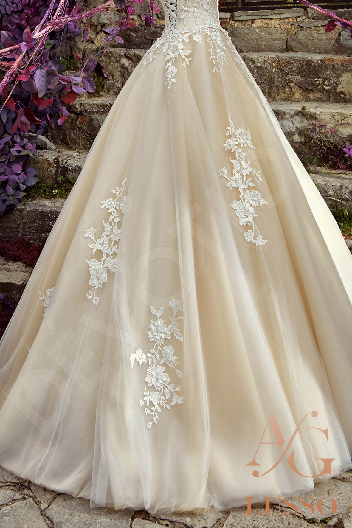 Sonita Illusion back Princess/Ball Gown Long sleeve Wedding Dress 5