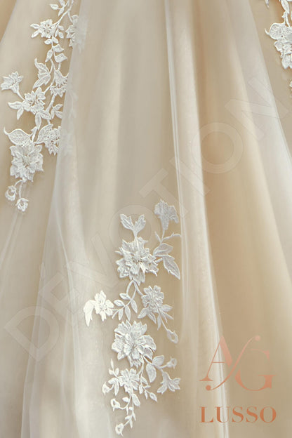 Sonita Illusion back Princess/Ball Gown Long sleeve Wedding Dress 7