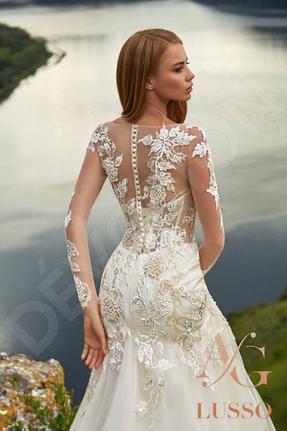 Tilde Lace up back Trumpet/Mermaid Long sleeve Wedding Dress 4