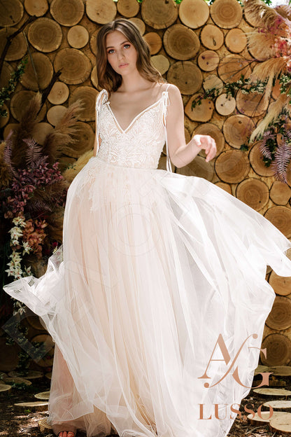 Bala Open back A-line Straps Wedding Dress Front