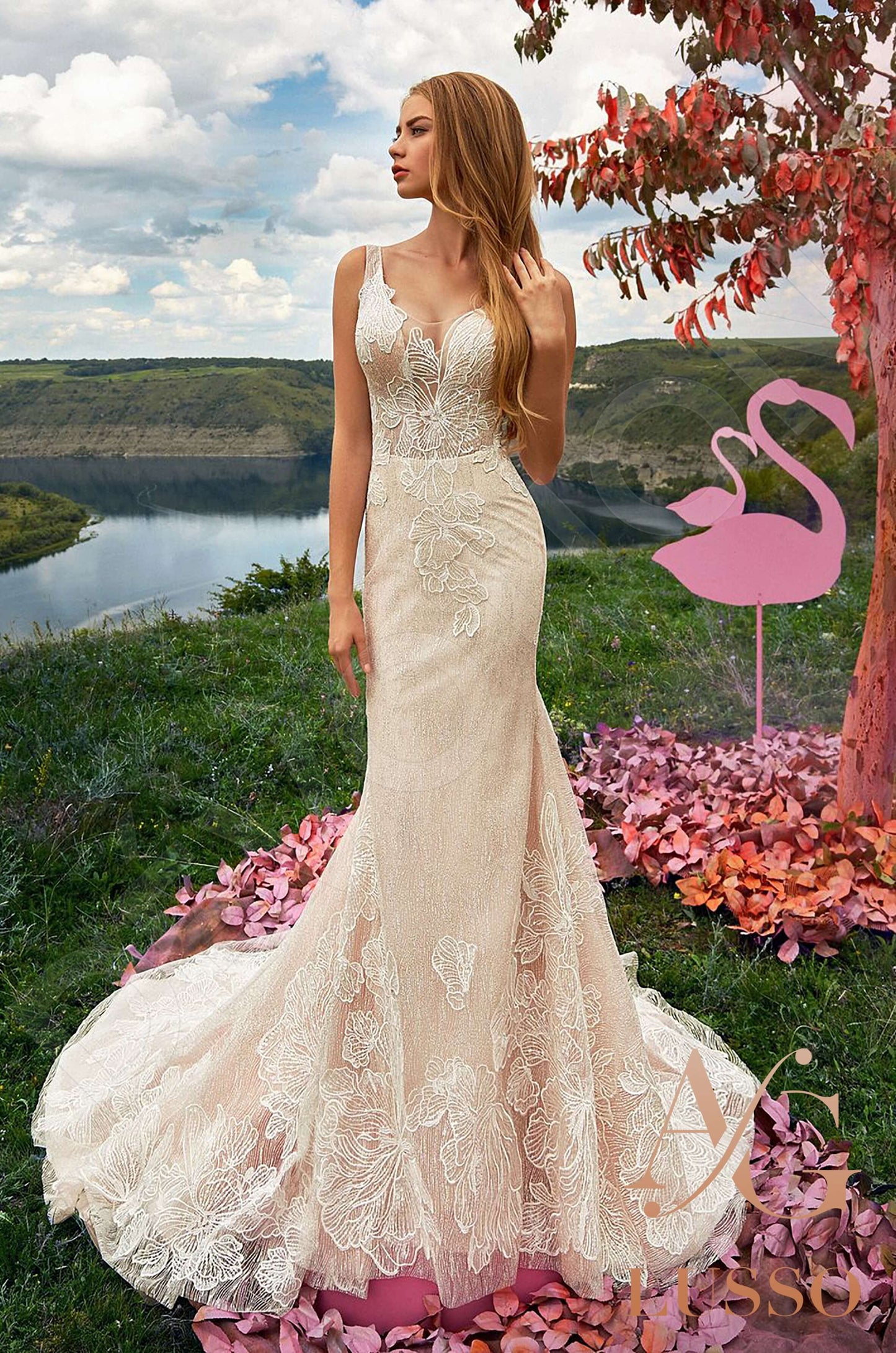 Editte Open back Trumpet/Mermaid Sleeveless Wedding Dress Front