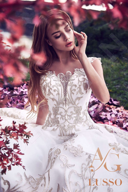 Romanilla Illusion back A-line Sleeveless Wedding Dress 3