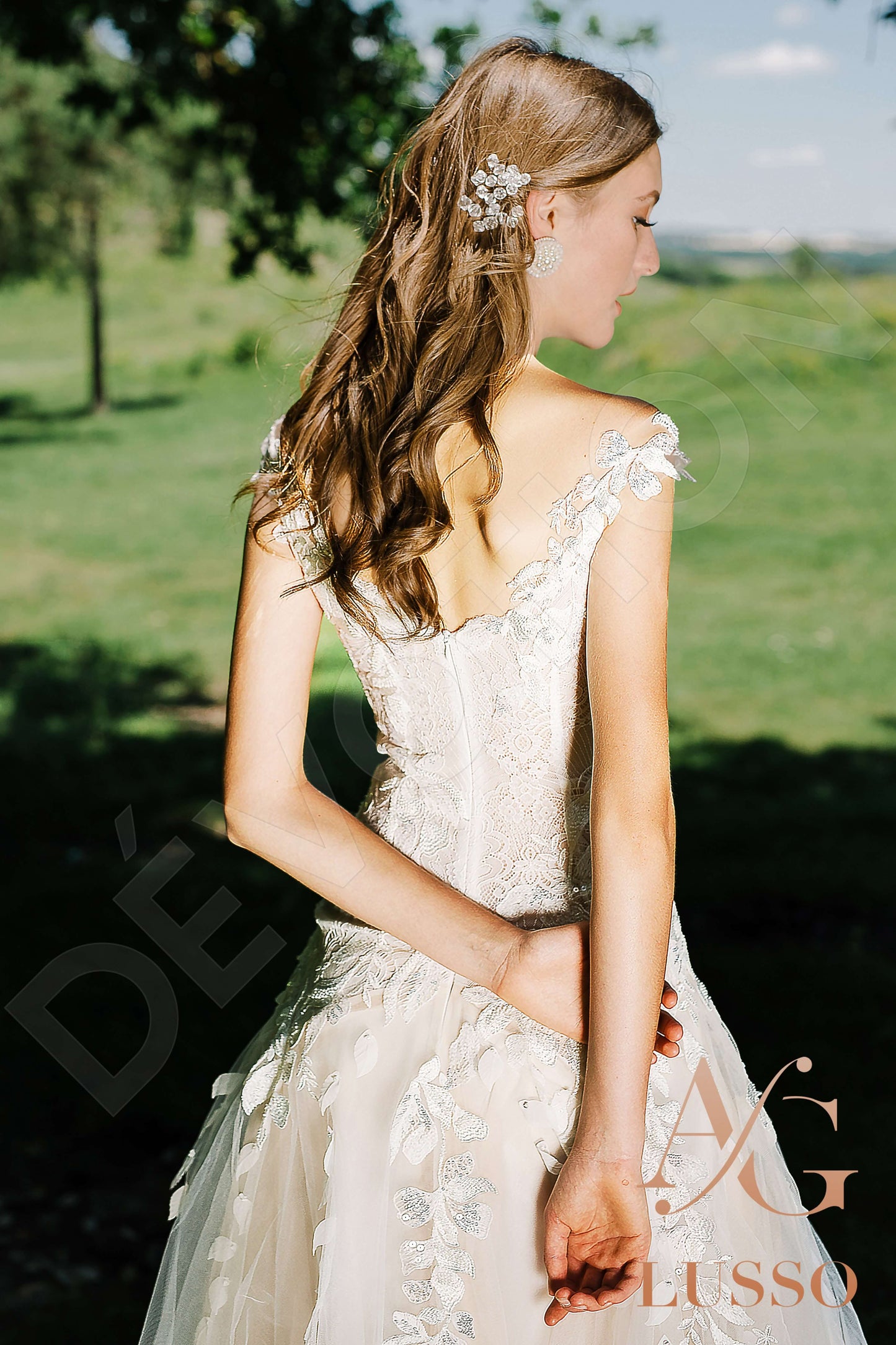 Lanetta Open back A-line Sleeveless Wedding Dress Back
