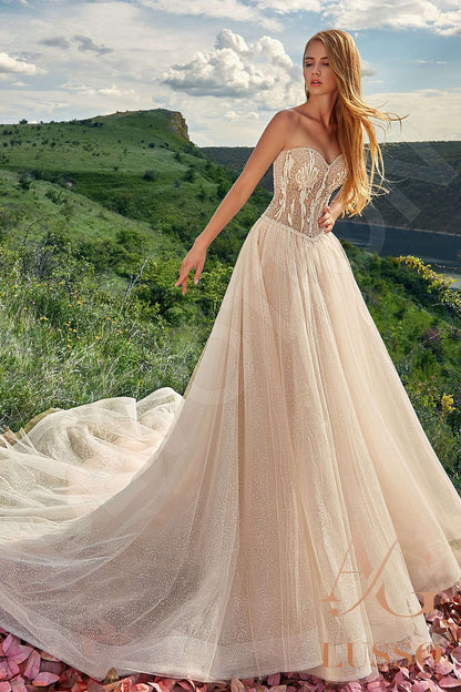 Ejenitta Open back A-line Sleeveless Wedding Dress Front