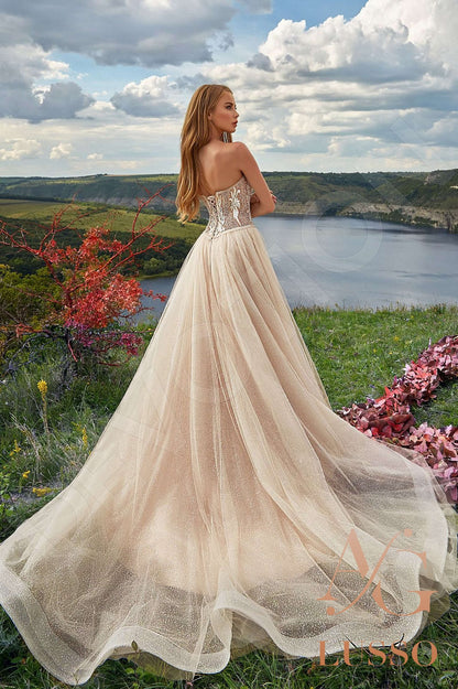 Ejenitta Open back A-line Sleeveless Wedding Dress Back