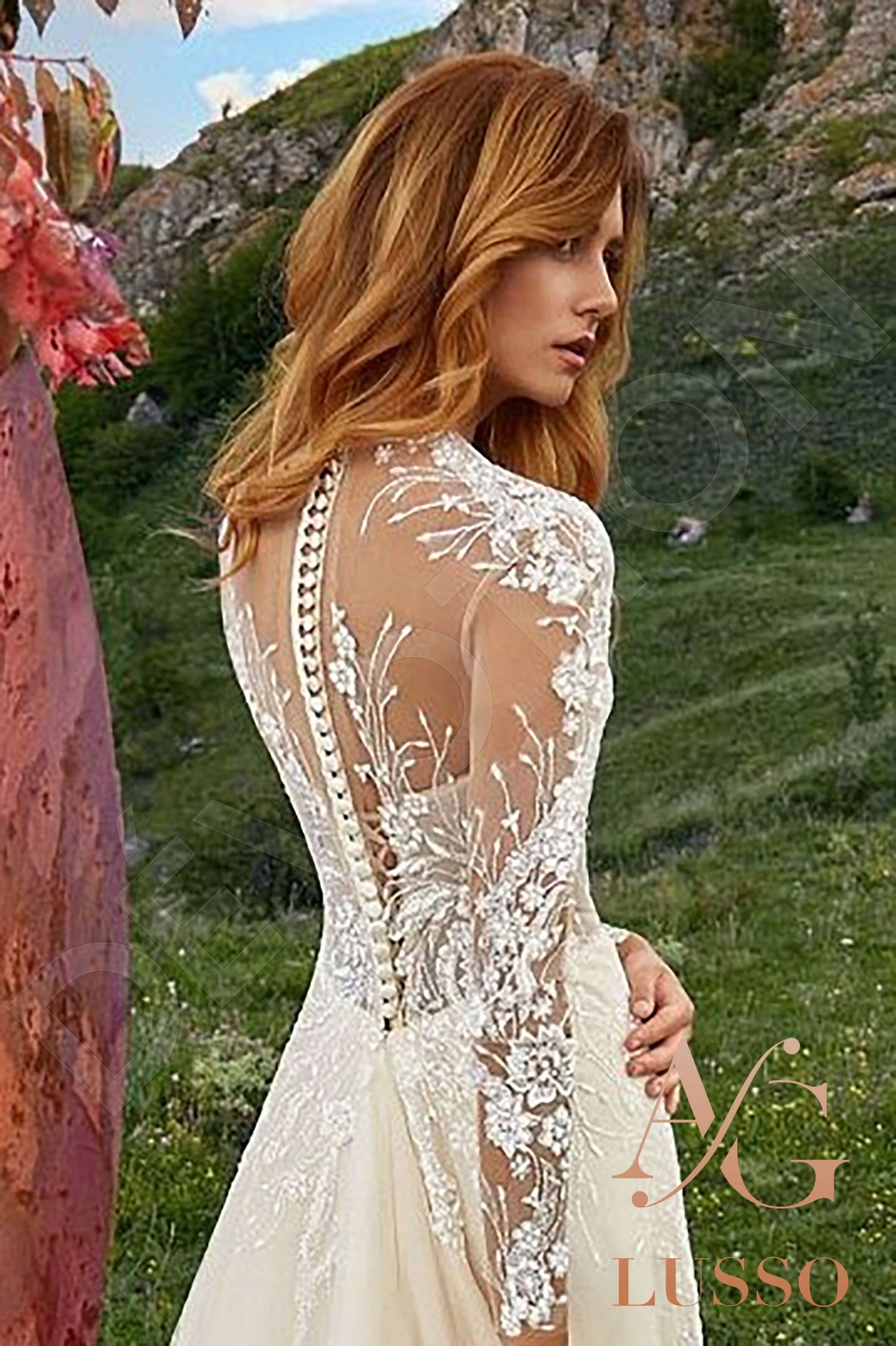 Kellice Lace up back A-line Long sleeve Wedding Dress 5