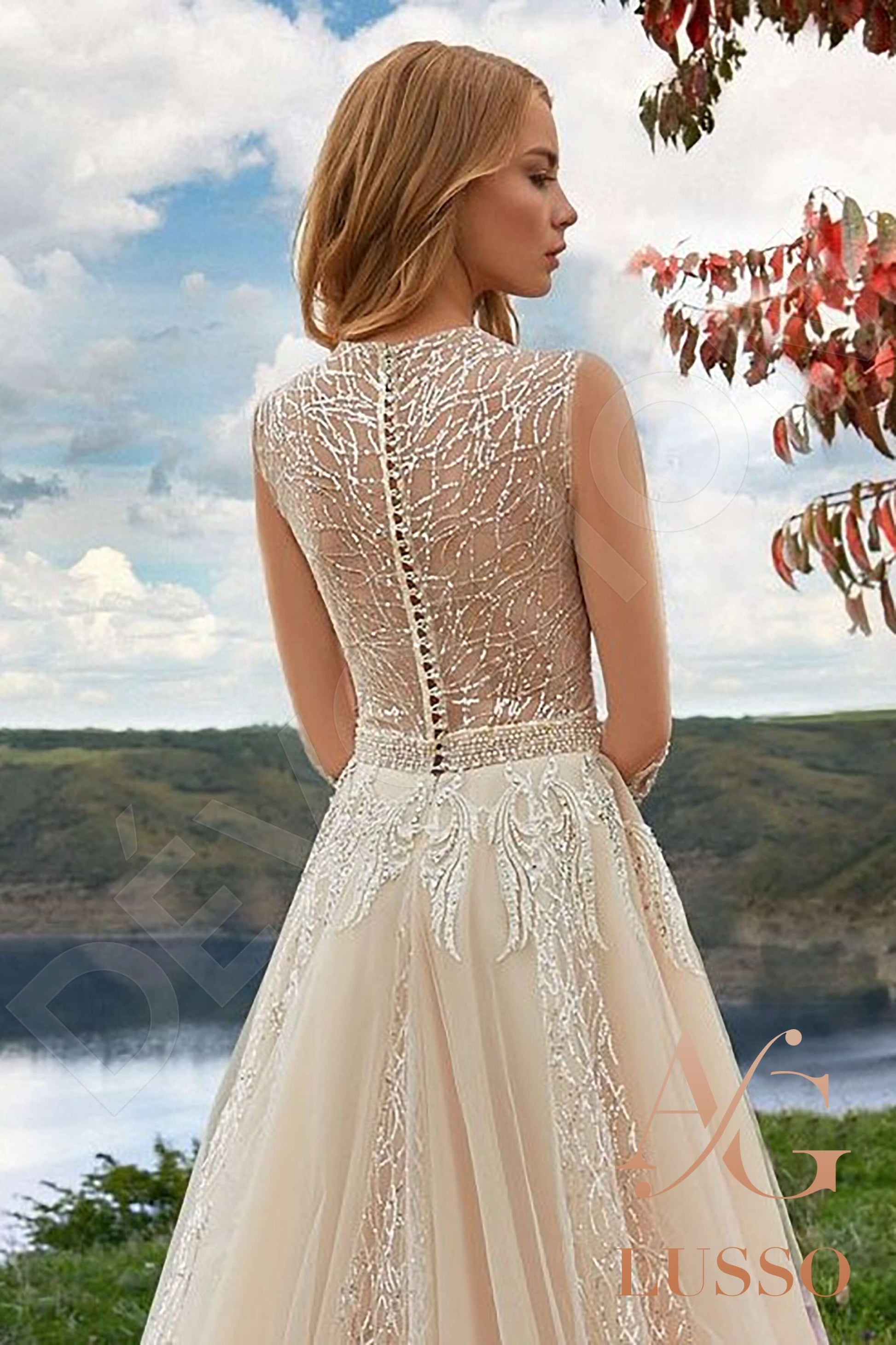 Latorina A-line Jewel Cream Wedding dress