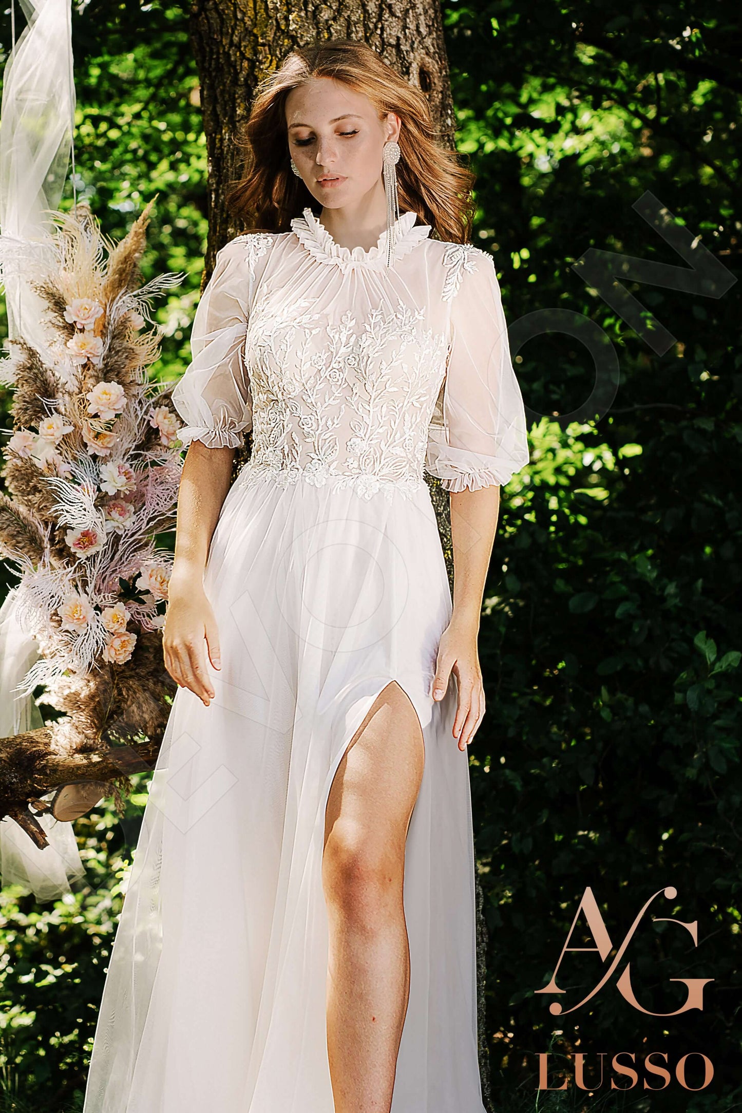 Eloise Full back A-line 3/4 sleeve Wedding Dress 3