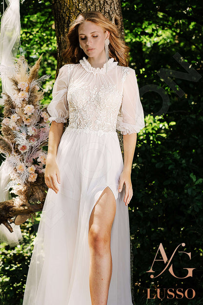 Eloise Full back A-line 3/4 sleeve Wedding Dress 3