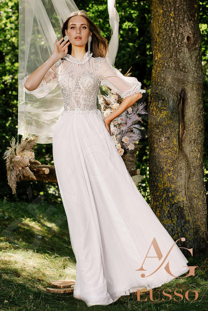 Eloise Full back A-line 3/4 sleeve Wedding Dress 6