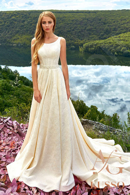 Simonella Open back A-line Sleeveless Wedding Dress Front