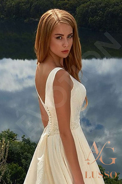 Simonella Open back A-line Sleeveless Wedding Dress 5