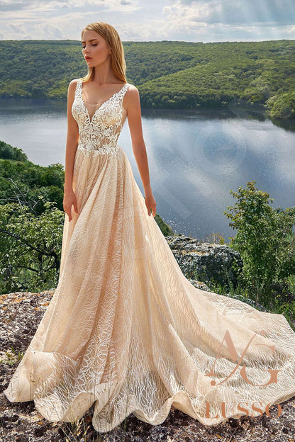 Juditta Open back A-line Sleeveless Wedding Dress Front