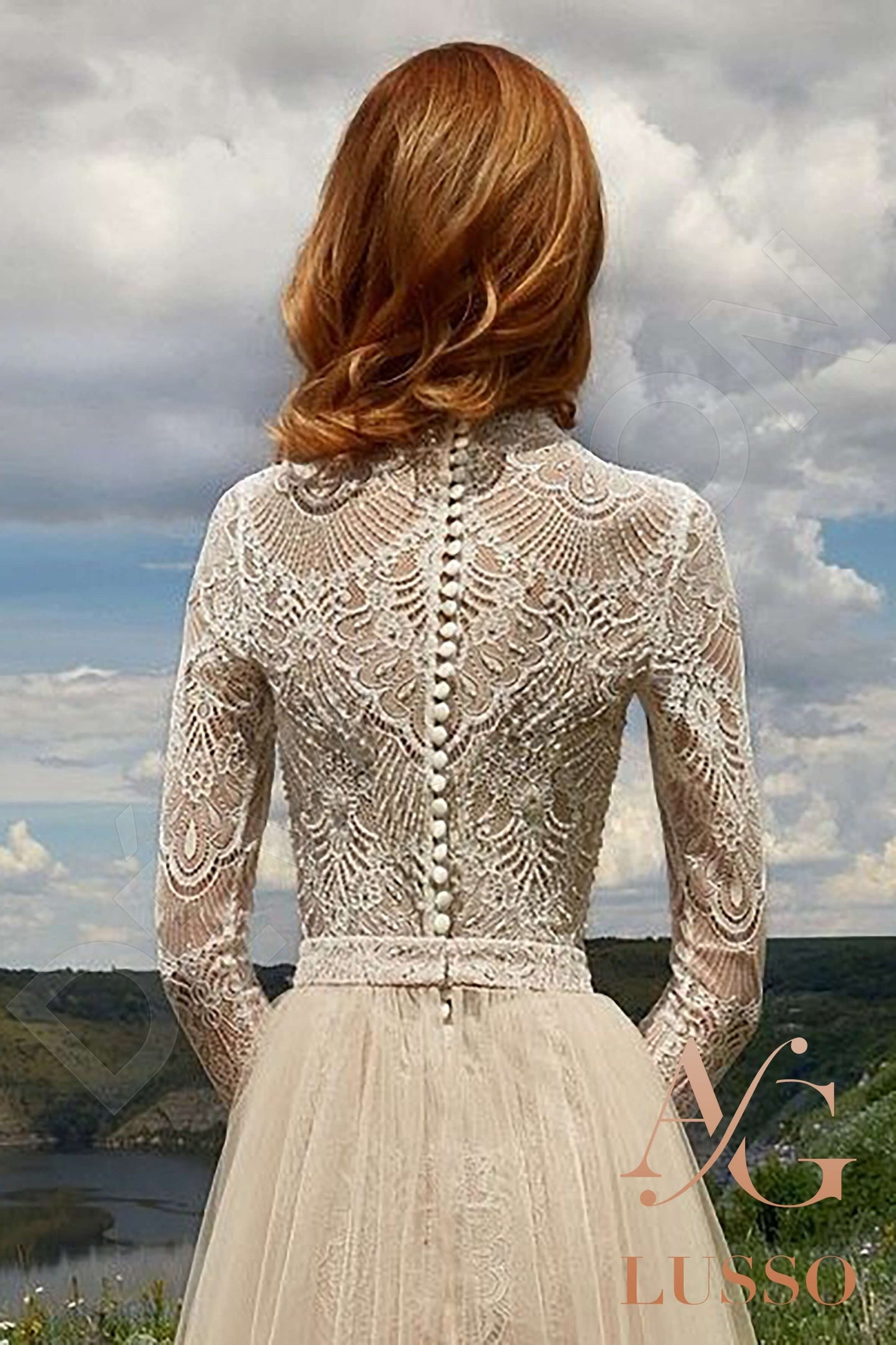 Safolla Full back A-line Long sleeve Wedding Dress 4