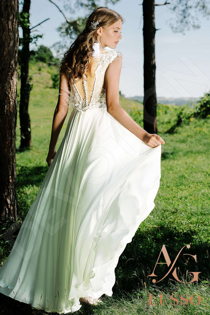 Jovita Illusion back A-line Sleeveless Wedding Dress Back