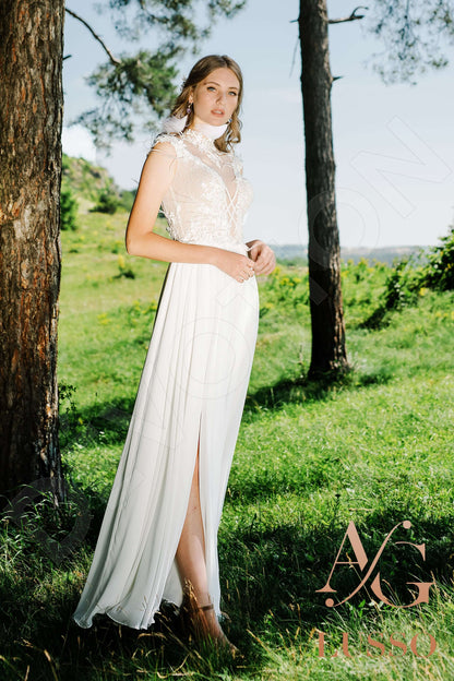 Jovita Illusion back A-line Sleeveless Wedding Dress 10