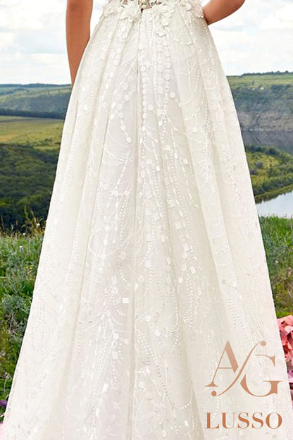 Marindina Open back A-line Short/ Cap sleeve Wedding Dress 5