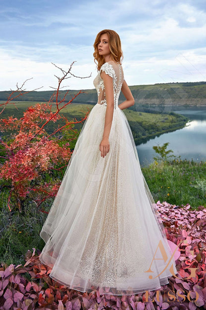 Alvinika Illusion back A-line Sleeveless Wedding Dress Back