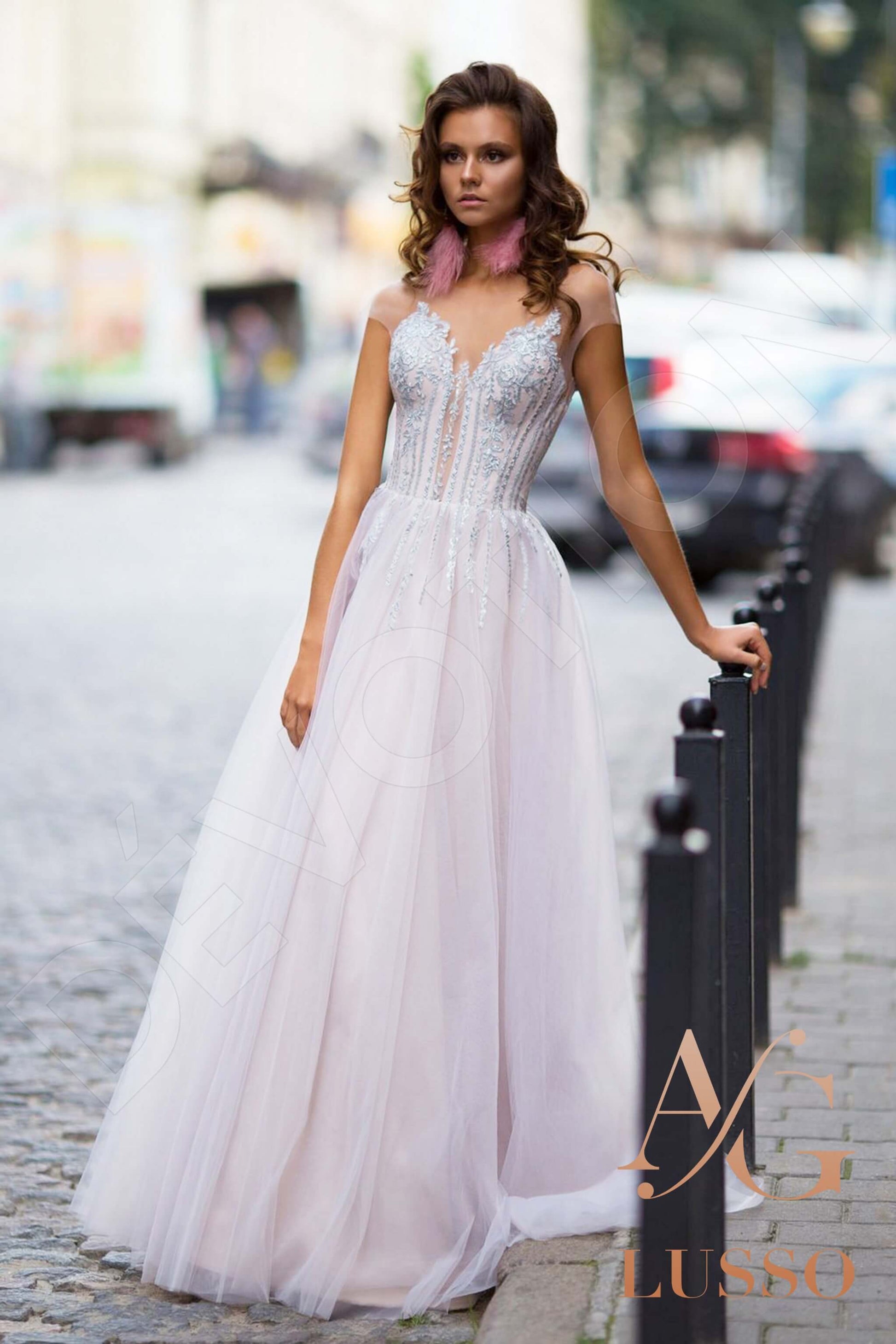 Vassara A-line Illusion Lightgray Wedding dress