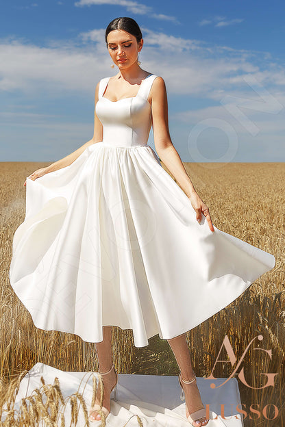Gianna Open back A-line Sleeveless Wedding Dress Front