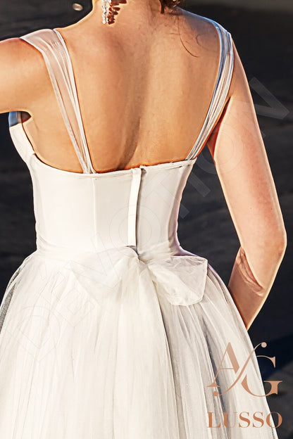 Kiera Full back A-line Sleeveless Wedding Dress 9
