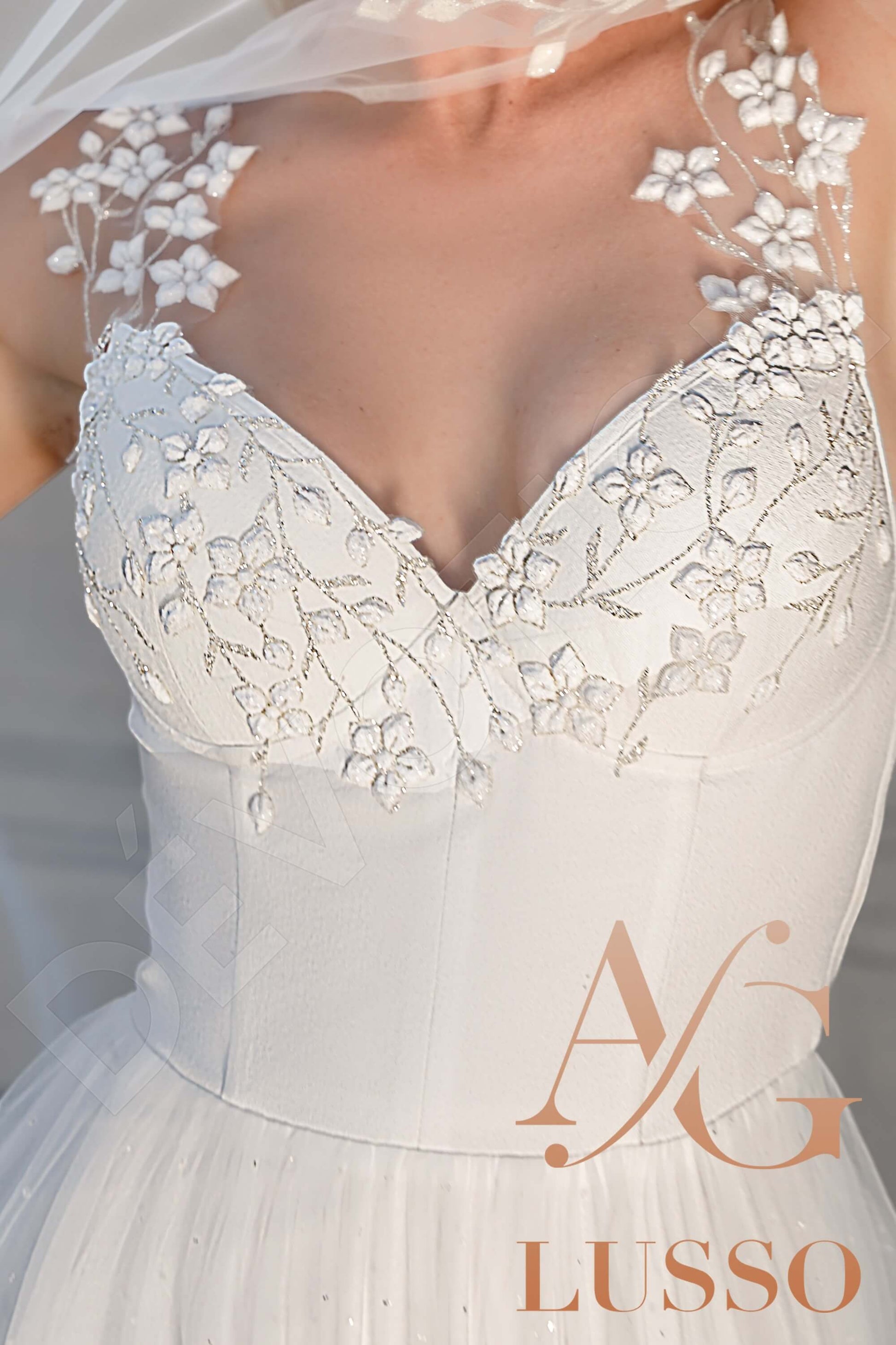 Maia A-line V-neck Ivory Wedding dress