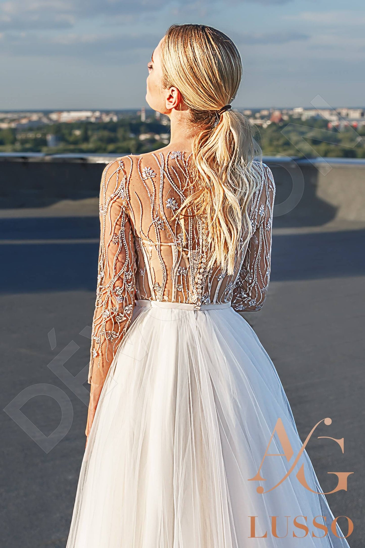 Macy Full back A-line Long sleeve Wedding Dress 5