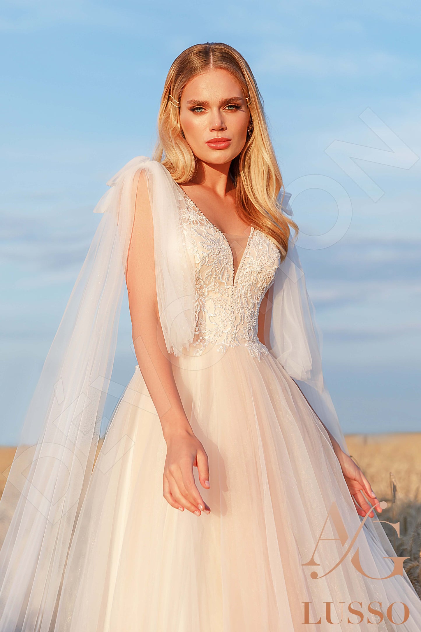 Faiga Open back A-line Sleeveless Wedding Dress 2