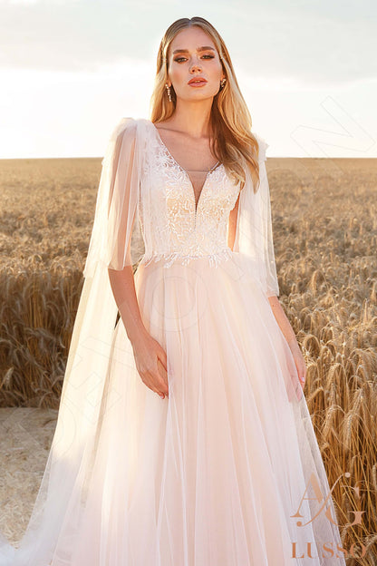 Faiga Open back A-line Sleeveless Wedding Dress 6