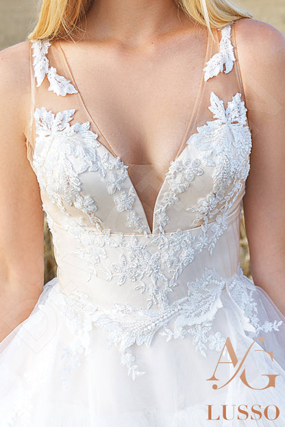 Etta Illusion back A-line Sleeveless Wedding Dress 7