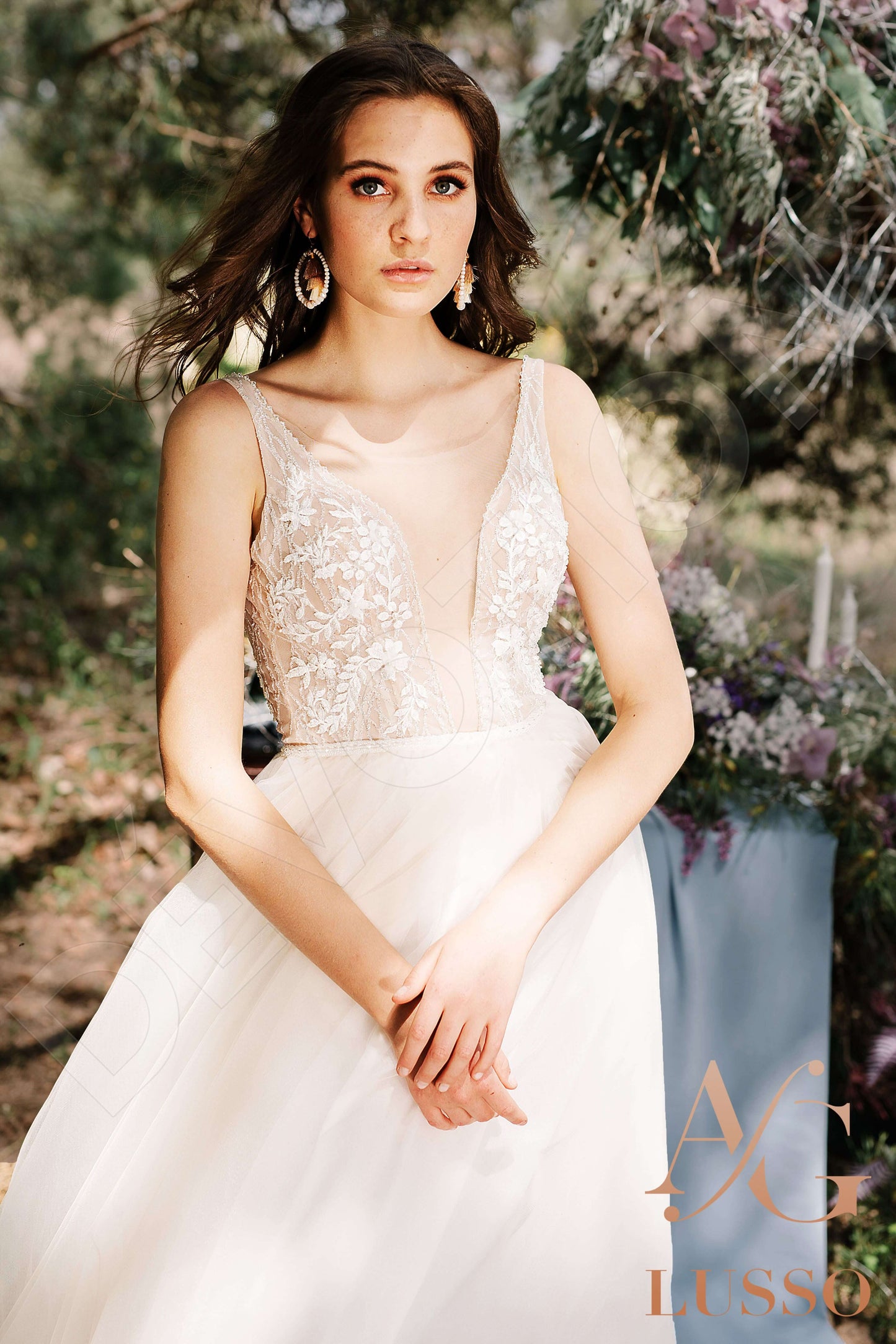 Larah Open back A-line Straps Wedding Dress 6
