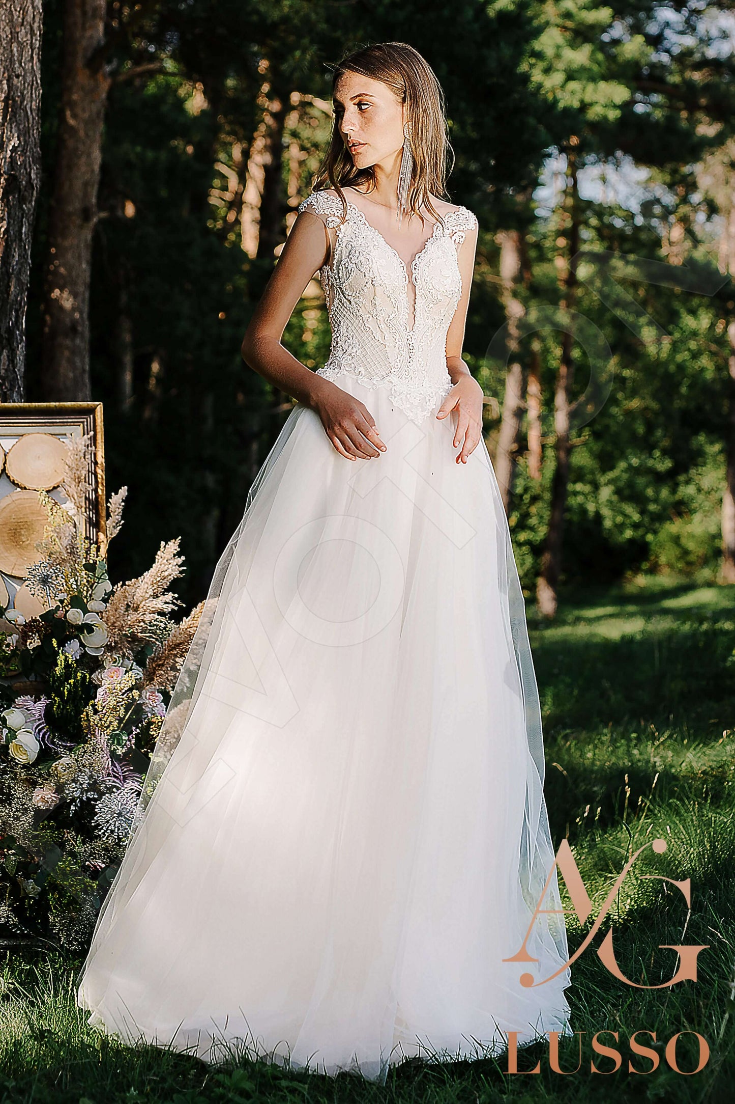 Sigourney Full back A-line Sleeveless Wedding Dress 9