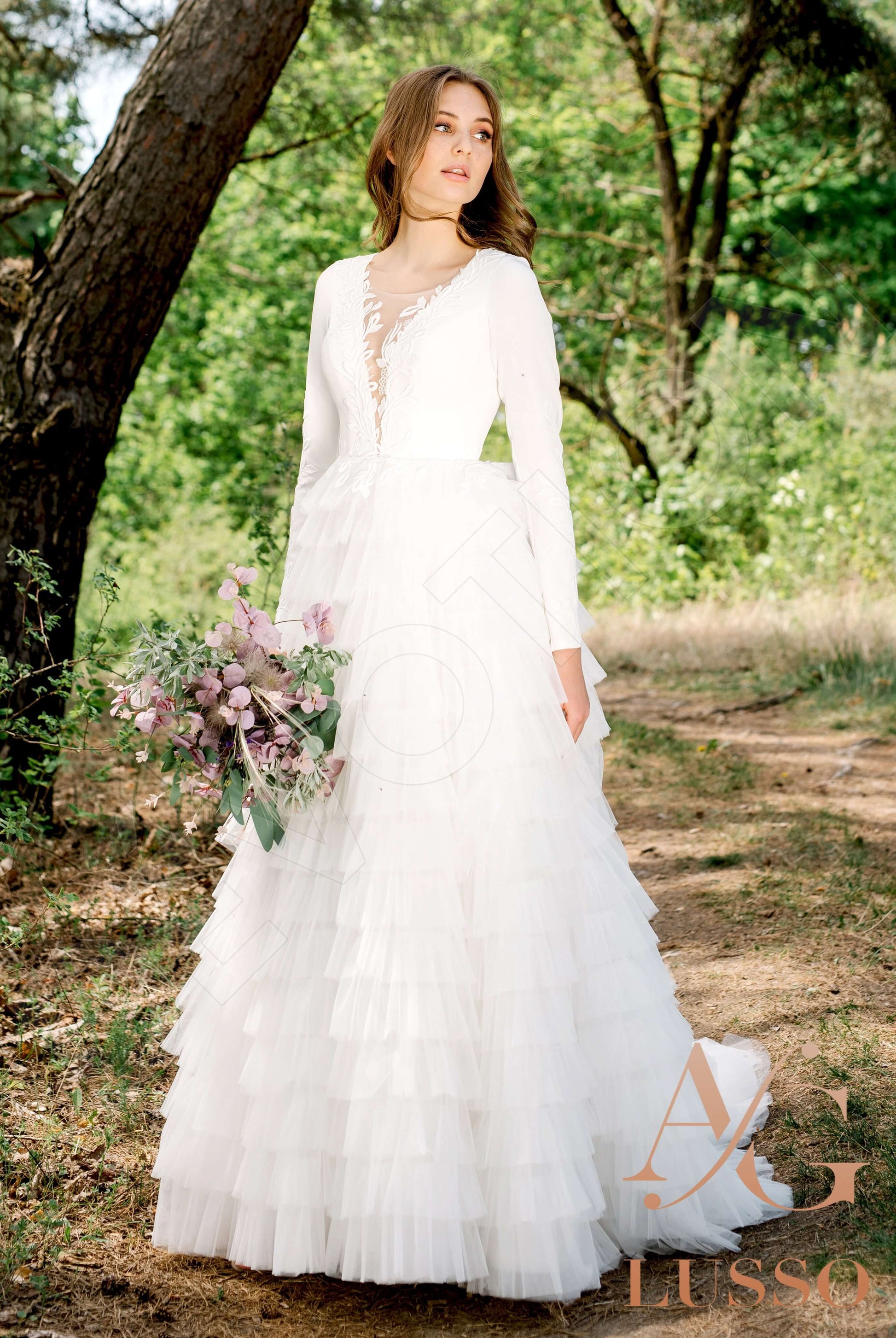 Teleisha Princess/Ball Gown Illusion Ivory Wedding dress