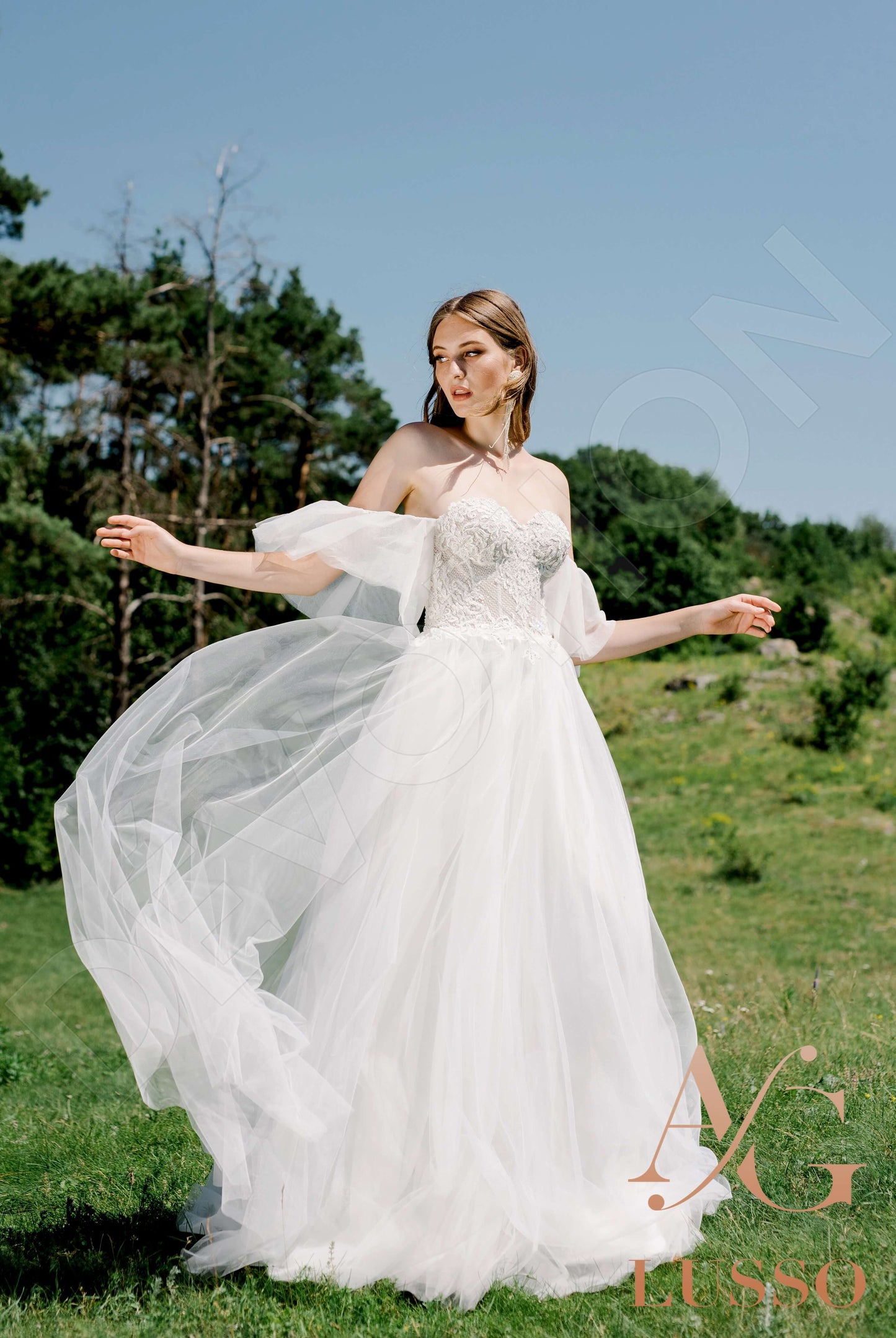 Tahlea Open back A-line Short/ Cap sleeve Wedding Dress 3