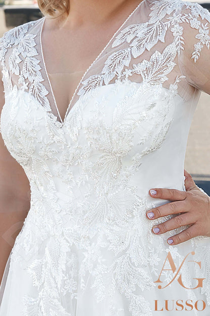 Delani Full back A-line 3/4 sleeve Wedding Dress 9