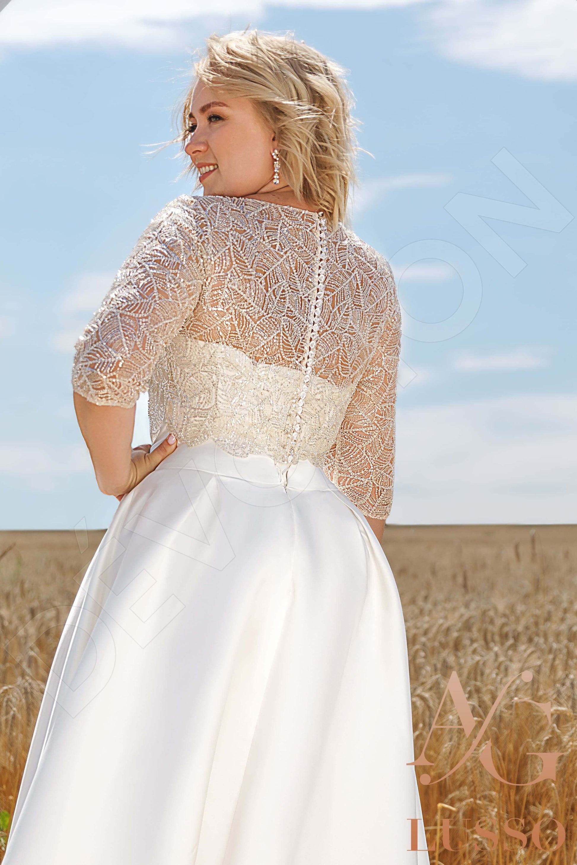 Darby A-line Jewel Ivory Wedding dress