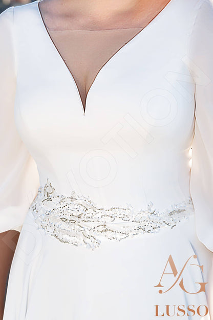 Orli Open back A-line 3/4 sleeve Wedding Dress 7