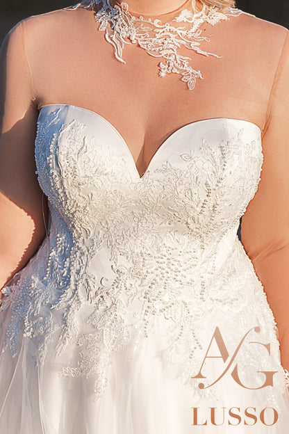 Prisha Open back A-line Long sleeve Wedding Dress 6