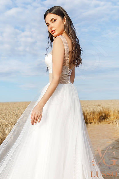 Annabelia Open back A-line Sleeveless Wedding Dress 4